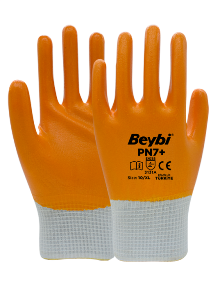 Beybi PN7+ Polyester Örme Nitril Eldiven