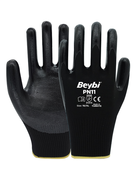 Beybi PN11 Polyester Örme Nitril Eldiven